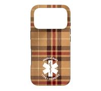 Womens Type 1 Diabetes Medical Alert (Checkered Plaid Brown) Case for iPhone 17 Pro