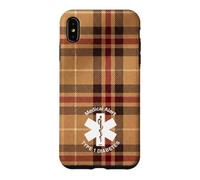 Womens Type 1 Diabetes Medical Alert (Checkered Plaid Brown) Case for iPhone XS Max