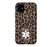 Womens Type 1 Diabetes Medical Alert (Leopard Print Brown) Case for iPhone 11