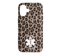 Womens Type 1 Diabetes Medical Alert (Leopard Print Brown) Case for iPhone 16