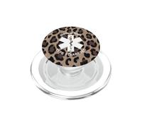 Womens Type 1 Diabetes Medical Alert (Leopard Print Brown) PopSockets PopGrip for MagSafe