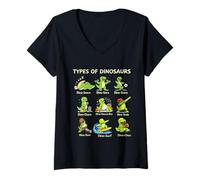 Women's Types of Dinosaurs Funny Dino-Snore V-Neck T-Shirt