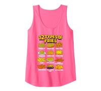 Womens Types of Fries Retro French Fry Food Infographic Tank Top