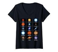 Women's Types of Stars Astronomy Chart Stellar Objects Educational V-Neck T-Shirt