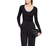 Women's U-Neck Knit Set - Fall Layering Two-Piece Black