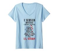 Womens U.S. Veteran - Served Sacrificed And Regret Nothing V-Neck T-Shirt