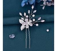 Women's U-Shaped Hairpin Bridal Wedding Hairpin Alloy Flower Bridal Headdress Girls Hairpin (HP504)