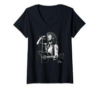 Womens U2 Bono Singing Live At The Birmingham NEC 1987 V-Neck T-Shirt