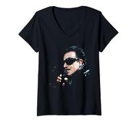Womens U2 Live Bono At Cardiff Arms Park Zoo TV Tour 1993 V-Neck T-Shirt