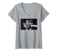 Womens U2 Live in Cardiff Zoo TV Tour Bono with Camcorder V-Neck T-Shirt