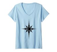 Women's UFO 8 Pointed Star Declassified UAP Disclosure Alien Craft V-Neck T-Shirt