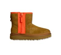 Women's UGG W Classic Mini Zipper Tape Logo Chestnut Snow Boots - 1144034-CHE