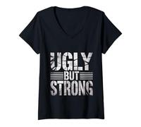 Womens Ugly But Strong Strength Comfort Confidence Positivity - V-Neck T-Shirt