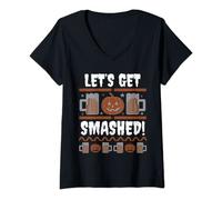 Womens Ugly Halloween Sweater | Lets Get Smashed | Knitted Jumper V-Neck T-Shirt