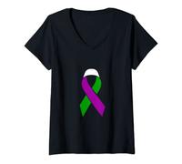 Womens UK Suffragette Ribbon Radical Feminist Design V-Neck T-Shirt