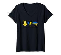 Womens Ukraine Love and Peace V-Neck T-Shirt