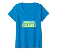 Womens Ukrainian Support Ukraine I stand With Ukraine Flag Ukraine V-Neck T-Shirt