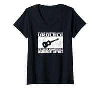 Womens Ukulele Is For Smart People Funny Ukulelist V-Neck T-Shirt