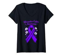 Women's Ulcerative Colitis Warrior V-Neck T-Shirt