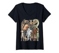 Women's Ultimate Cryptid Squad Mythical Creatures V-Neck T-Shirt
