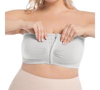 Women's Ultimate Strapless Bra Anti-Slip Brallate with Shape Support Ladies Front Closure Convertible Bandeau Underwire Seamless for Party, Bar, Wedding, Beach White