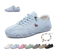 Women's Ultra-Comfortable Barefoot Shoes Outdoor Beck Shoes Waterproof Non-Slip Lightweight Minimalist Casual Flat Loafers Orthopedics Sneakers For Hiking Walking & Driving(Light blue,39 EU)