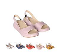 Women's Ultra-Comfy Casual Flat Orthotic Shoes Slip on Casual Platform Sandals Suitable For All Foot Shapes (Pink,4.5)