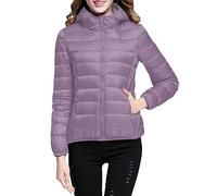 Women's Ultra Light Packable Puffer Insulated Coats Thick Warm Slim Down Jacket with Hood and Pockets Women Warm Waterproof Lightweight Windproof Winter Coat (with Hood and without Hood), A2 Purple,