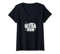Womens Ultra Mom Trail Running V-Neck T-Shirt