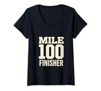 Women's Ultra Runner Mile 100 Finisher Endurance Athlete V-Neck T-Shirt