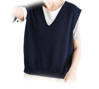 Women's Ultra-Soft V-Neck Knit Vest,Sweater Tank Tops For Women,Fall V Neck Sweater Sleeveless Knit Vest,Ribbed Knit Casual Pullover Top (Navy,XL)