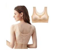 Women's Ultra-Thin Plus Size Ice Silk Comfort Bra, Breathy Wings Ice Silk Bra, Ice Silk Comfort Bra for Women (3X-Large, Beige)