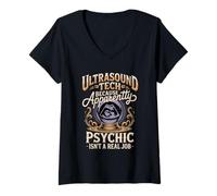 Women's Ultrasound Tech Because Apparently Psychic Isnt A Real Job V-Neck T-Shirt