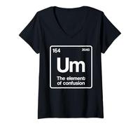 Women's Um Element of Confusion Periodic Table Science Nerd V-Neck T-Shirt