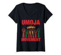 Womens Umoja It’s A Movement Kwanzaa Unity V-Neck T-Shirt