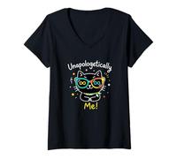 Women's Unapologetically Me Neurodivergent Cat Owner V-Neck T-Shirt