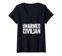 Womens Unarmed Civilian V-Neck T-Shirt