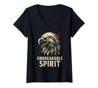 Womens Unbreakable Spirit Eagle Freedom Strength Patriotic Tee V-Neck T-Shirt