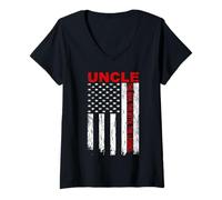 Womens Uncle American Flag Uncle The Man The Myth The Legend V-Neck T-Shirt