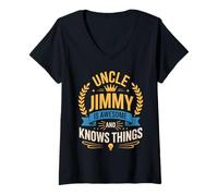 Women's Uncle Jimmy is Awesome and Knows Things Shirt Jimmy V-Neck T-Shirt