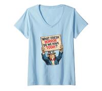 Women's Uncle Sam Protest Sign Satirical Political V-Neck T-Shirt