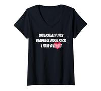 Women's Underneath This Beautiful Huge Rack I Have A Heart for Women V-Neck T-Shirt