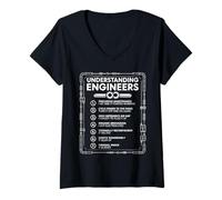 Womens Understanding Engineers Funny Mechanical STEM Geek Humor V-Neck T-Shirt