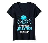 Women's Underwater Adventurers Jelly World's Best Jellyfish Hunter V-Neck T-Shirt