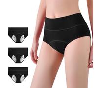 HMYD Washable Women's Incontinence Briefs Heavy Flow 80ML Absorbency Leakproof Pants Urine Postpartum Bladder Control High Waist Protective Underwear Pack of 3(Small)