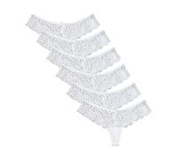 Women's Underwear Lace Bikini Panties Silky Comfy Lace Briefs Pack of 6 White