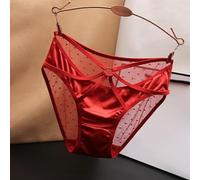 Womens Underwear - Lace Underwear For Women Transparent Low Waisted Hollowed Out Pure Desire Oversized Crotch Triangle Pants Silk Smooth Satin Bottom Pants