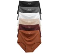 Womens Underwear Seamless High Waisted Briefs Silky Stretch No Show Breathable Full Coverage Ladies Panties 6 Pack, 6 Color Packs, L