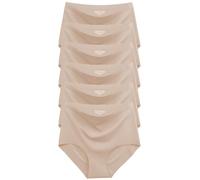 Womens Underwear Seamless High Waisted Briefs Silky Stretch No Show Breathable Full Coverage Ladies Panties 6 Pack, Nude-6pack, L
