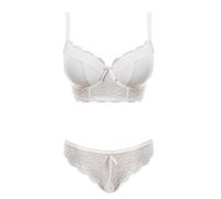 Freya Longline Bra Fancies - Plunge Lace, Underwired, Foam-Padded - White 30E